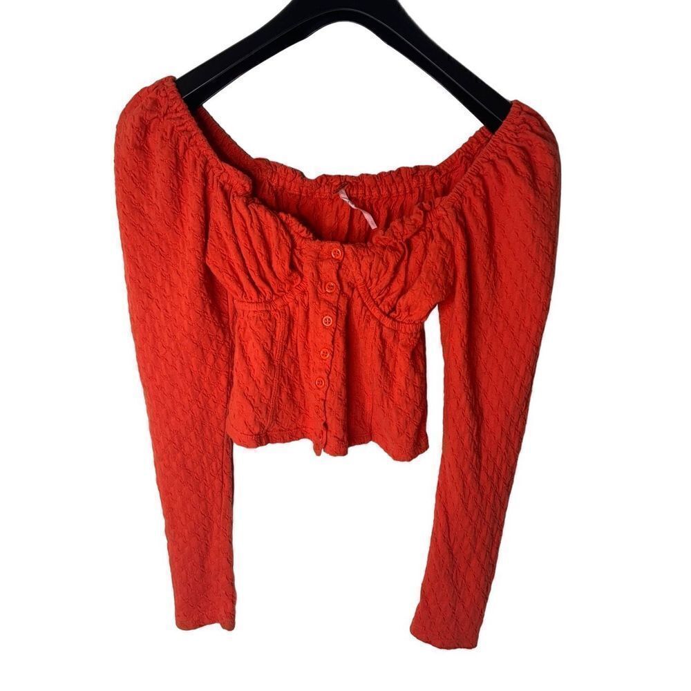 Free People Red Bustier Top boho orange size small